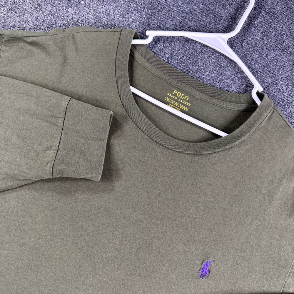 Polo Ralph Lauren T Shirt Mens 2XB 2X Big Olive Green Long Sleeve Pony Logo Tee